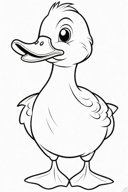 A Photo Drawing of Duck Illustration for kids coloring page