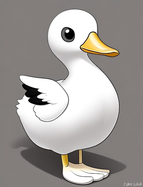 Photo drawing of a duck for kids coloring page