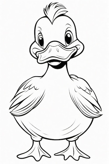 Photo photo drawing of a duck for kids coloring page