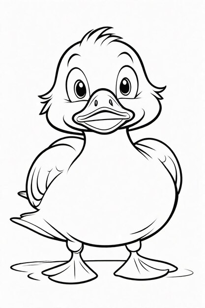 Photo photo drawing of a duck for kids coloring page