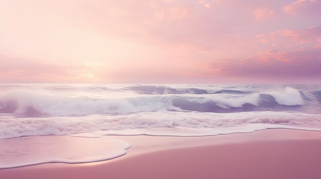 Photo a photo of a dreamy pastel beach soft glowing light