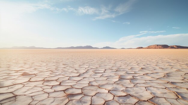 Photo a photo of a dry salt lake in the outback cloudless sky