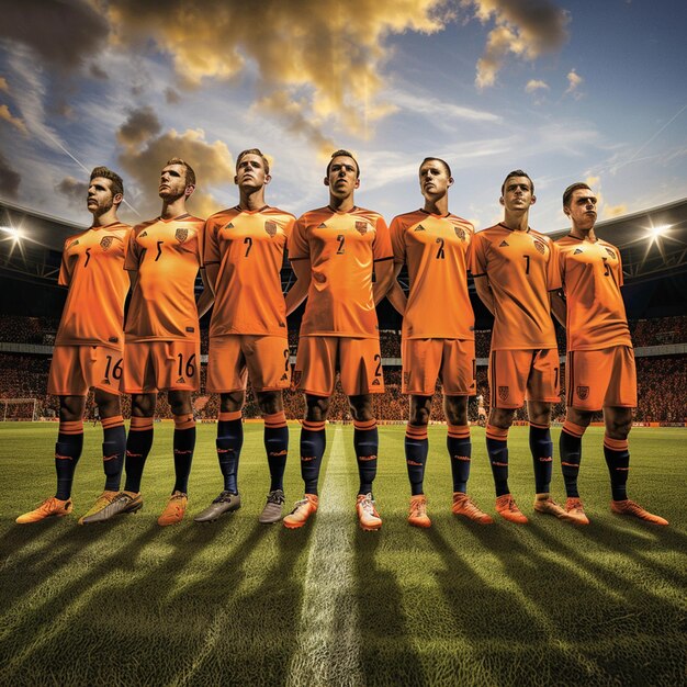 Photo of the Dutch national team on the field | Premium AI-generated image