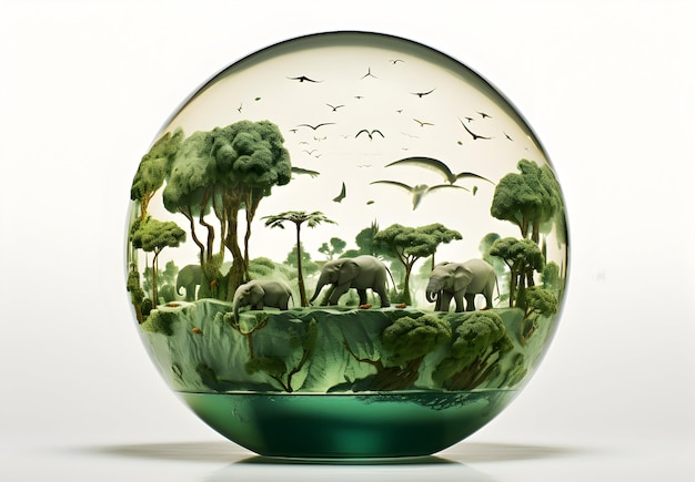 Photo earth day concept with wildlife background world animal day generative ai