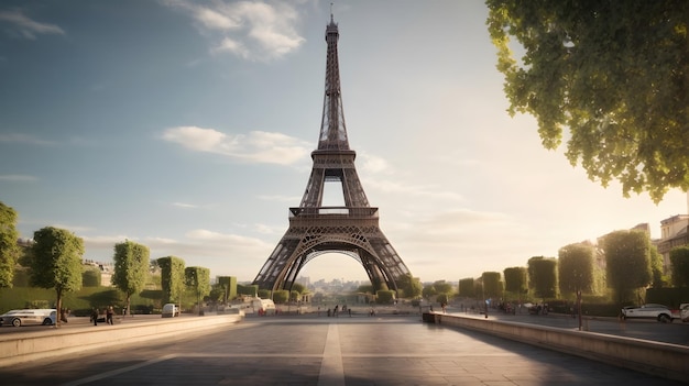 photo eiffel tower on autumn season