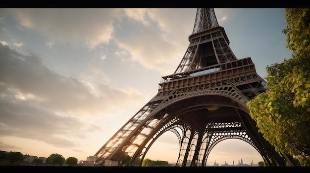 photo eiffel tower on autumn season