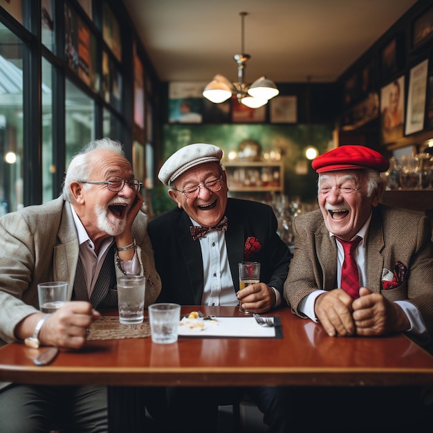 photo of elder age friends having fun