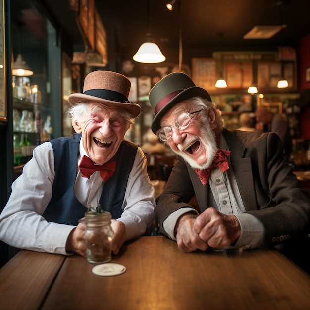 photo of elder age friends having fun