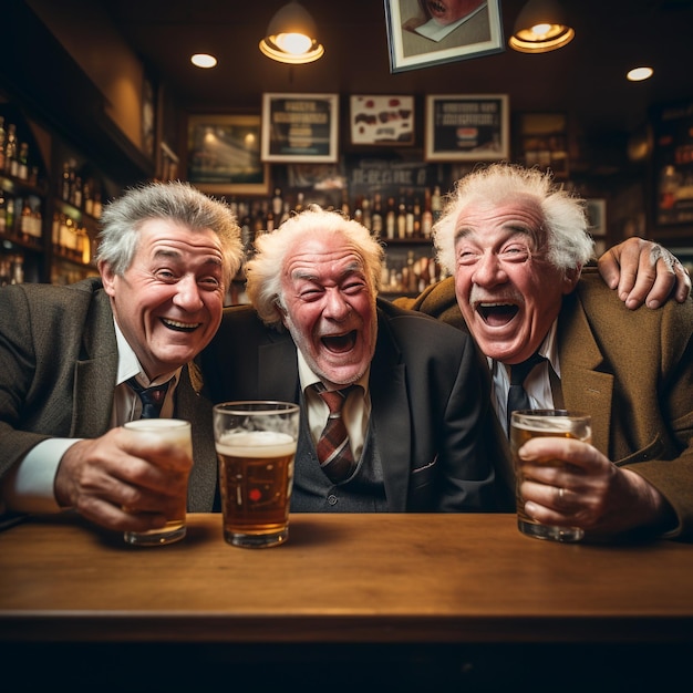 photo of elder age friends having fun