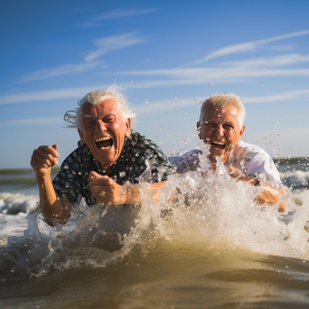 photo of elder age friends having fun