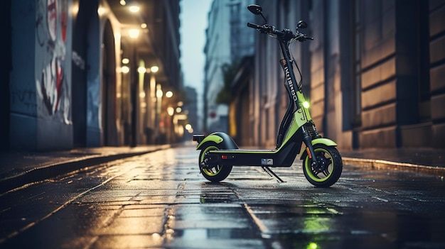 A photo of an electric scooter sharing station