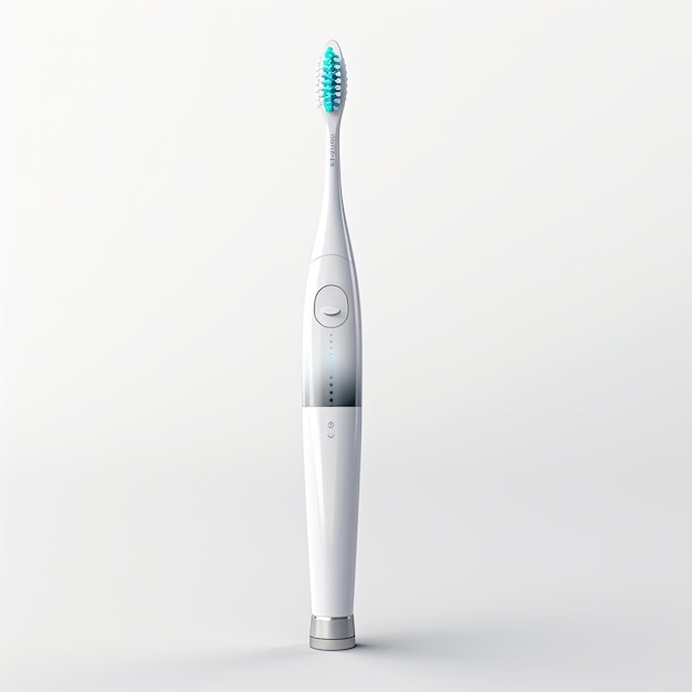 A photo of electric toothbrush realistic white background generated by artificial intelligence