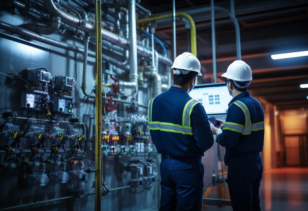 Photo of electrical technician working with digital multimeters fuses and switchboard