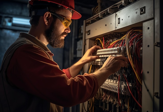 電気技師が作業している写真