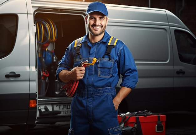 Photo of an electrical technician working