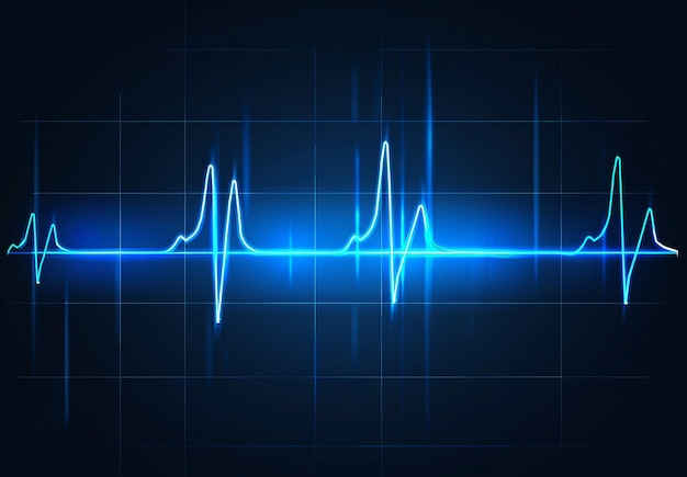 Foto foto del segnale del battito cardiaco dell'elettrocardiogramma del ritmo cardiaco