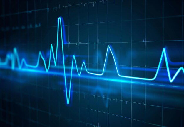 Photo photo of electrocardiogram heartbeat signal heartbeat rhythm graphic