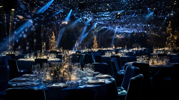 Foto una foto di un'elegante cena di gala di beneficenza