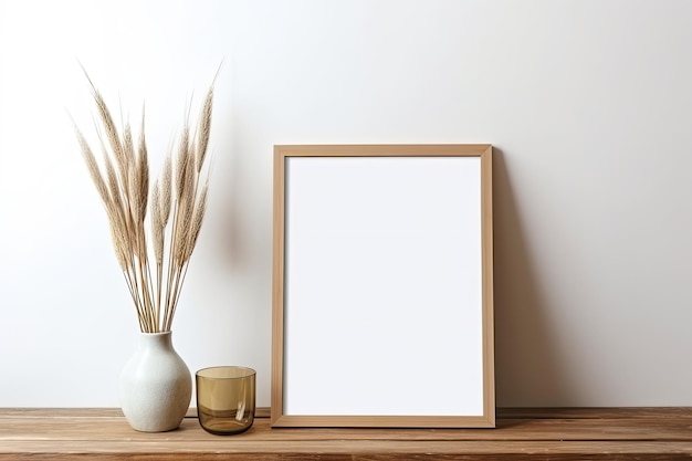 A photo of an elegant home interior decor arrangement is captured The image showcases a vase contain