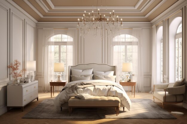 Photo of a elegant and modern bedroom