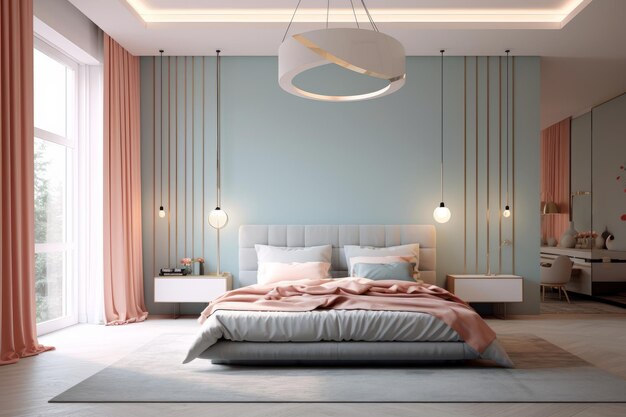 Photo of a elegant and modern bedroom