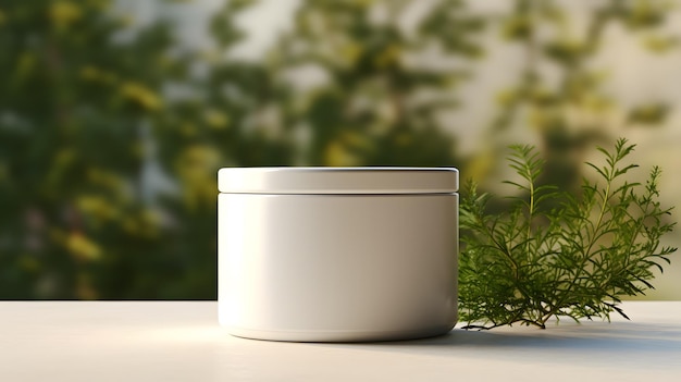 Photo elegant white food container devoid text logos minimalism