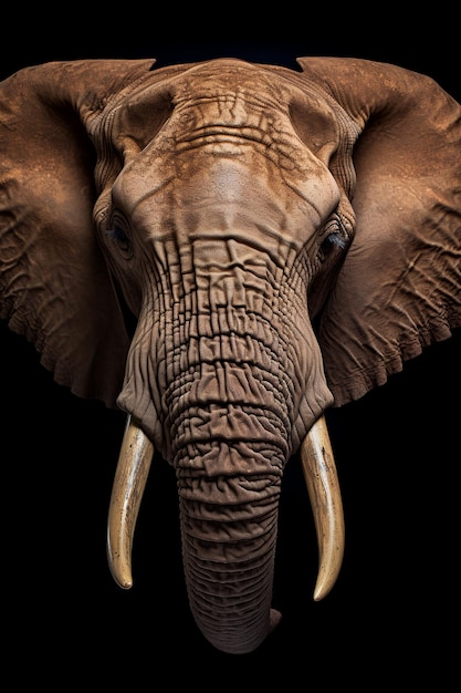 Photo of Elephant on black background