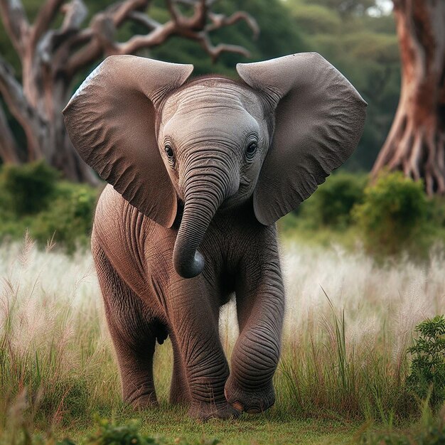 Photo of a elephant in jungle nature ai generated