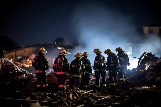 Photo of Emergency response teams in action after a tornado