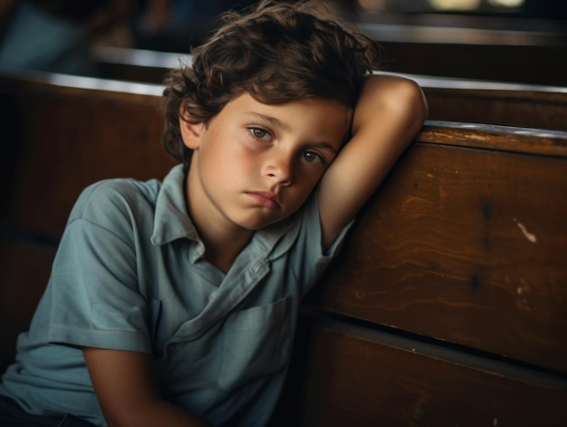 Photo photo of emotional dynamic pose brasilian kid in school