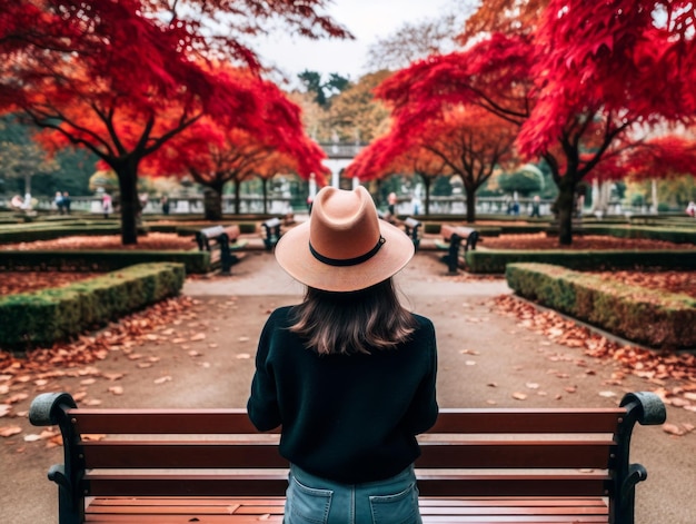 photo of emotional dynamic pose Brazilian woman in autumn