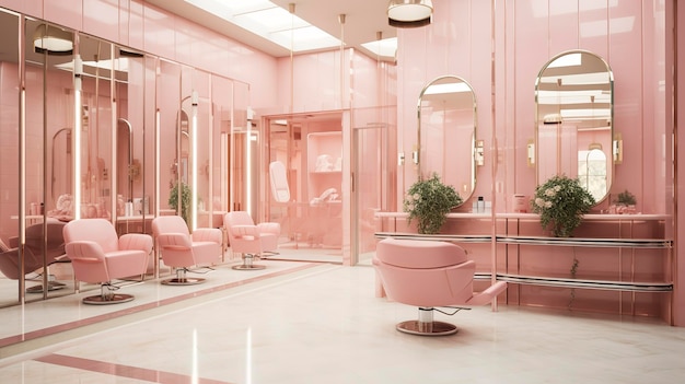 現代的なデザインの空の美容室の写真
