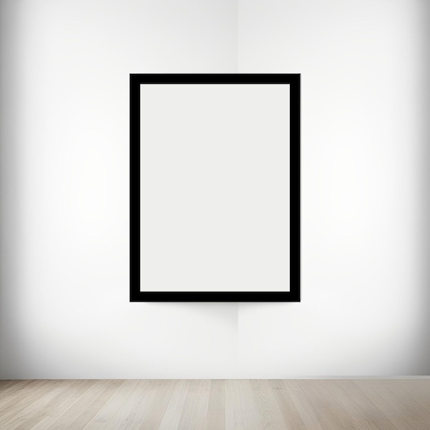 Foto foto vuoto muro nero cornice nel mockup del salotto moderno e minimalista