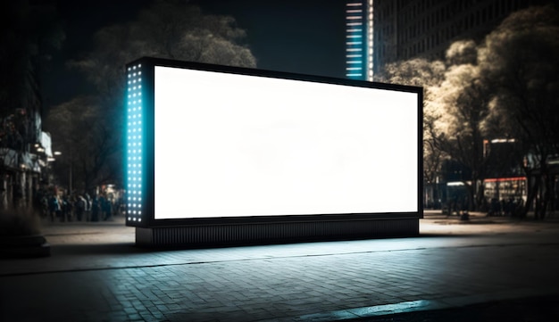 Photo Empty LED screen for event advertisment white LED screen mockup