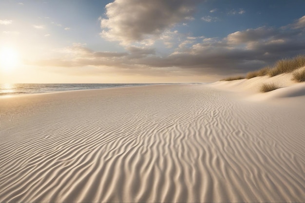 Фото Фото пустое море и пляж с песком вид на небо и солнечный свет
