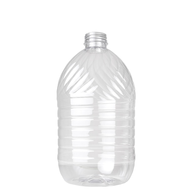 Photo photo of an empty water bottle on a white background.