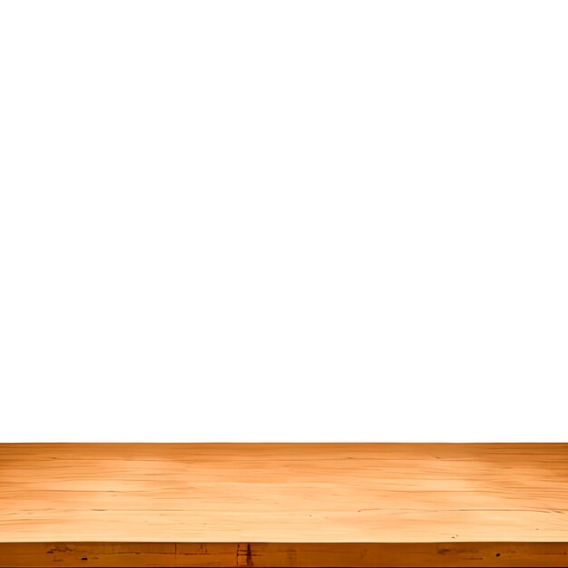 Photo empty wooden table top isolated on white background