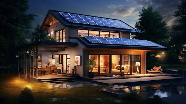 Photo a photo of an energyefficient home