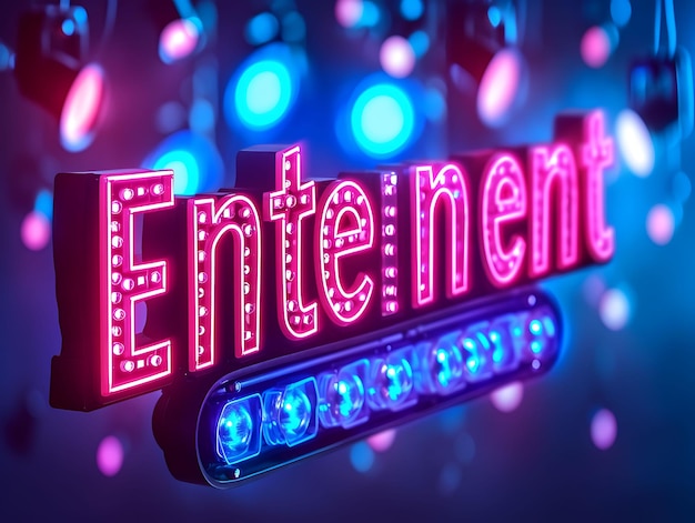 Photo of entertainment text with spotlight effect elegant and decorat for content creator stream