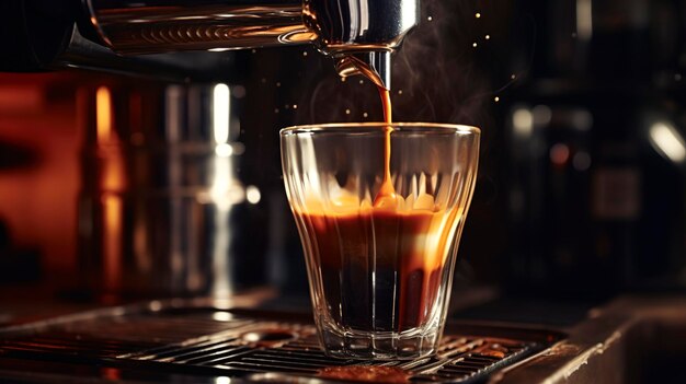 Photo a photo of an espresso machine pouring a coffee