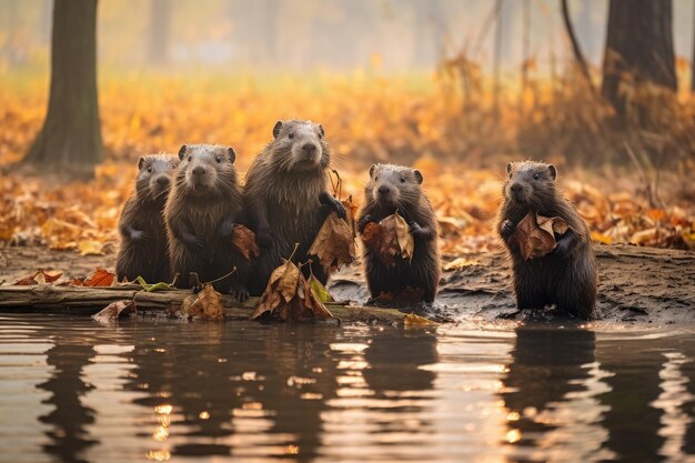 Photo photo of eurasian beavers