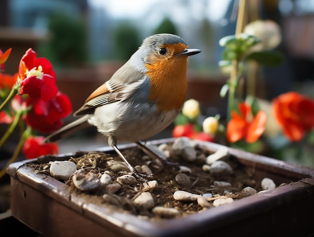 ヨーロッパのコマドリ鳥の写真