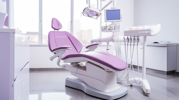 Photo of examination chair in dental clinic