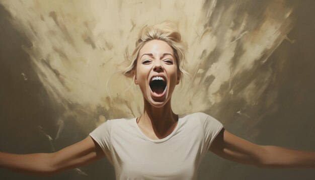 Photo photo of excited woman abstract