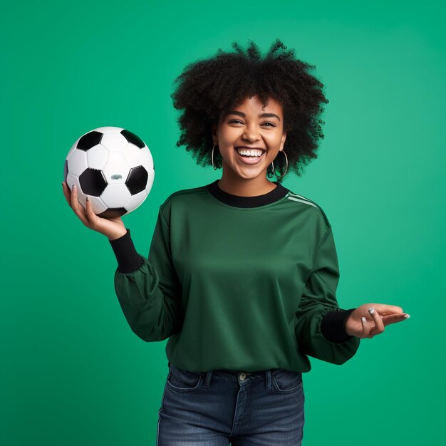 photo of exited black girl holding a ball