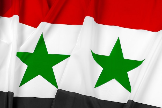 Photo of fabric Syria flag close up