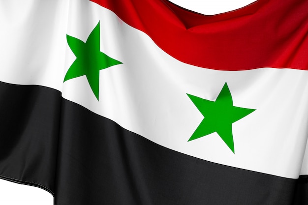 Photo of fabric Syria flag close up