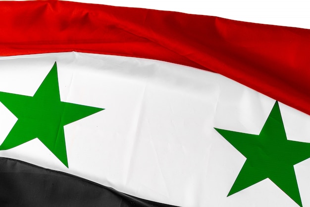 Photo of fabric Syria flag close up