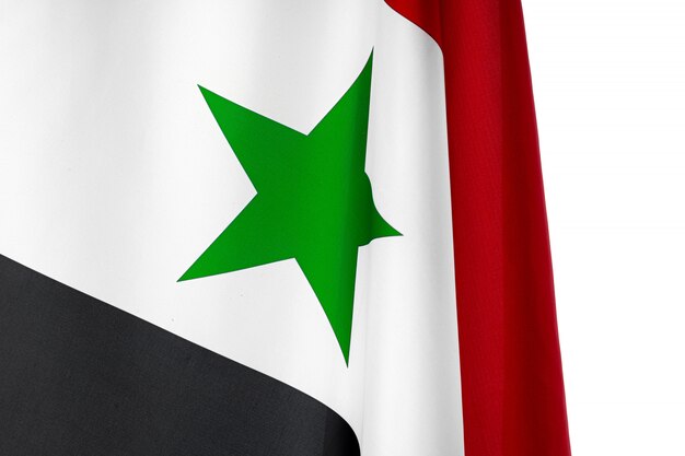 Photo of fabric Syria flag close up