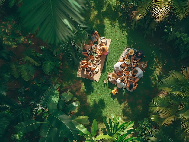 Photo of Families Enjoying a Picnic in a Botanical Garden Lush Greene Community Activities Cares